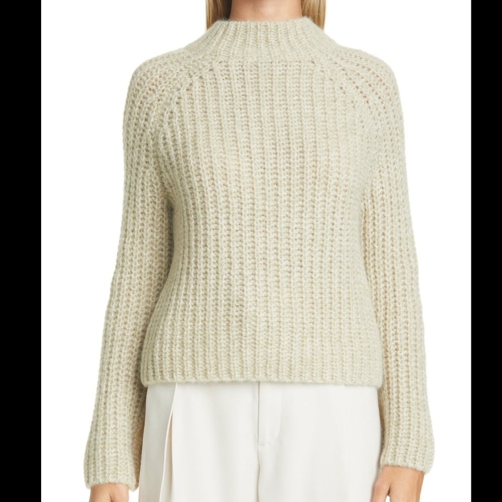 Vince Marled Shaker Stitch Raglan Sleeve Sweater